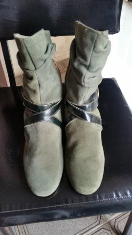 Bota Couro Verde da Planet Girls Nova - Foto 3
