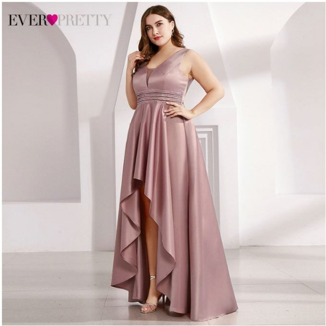 Atualizado 04/11/2020 Plus Size Cetim Vestidos De Baile Duplo V-Neck