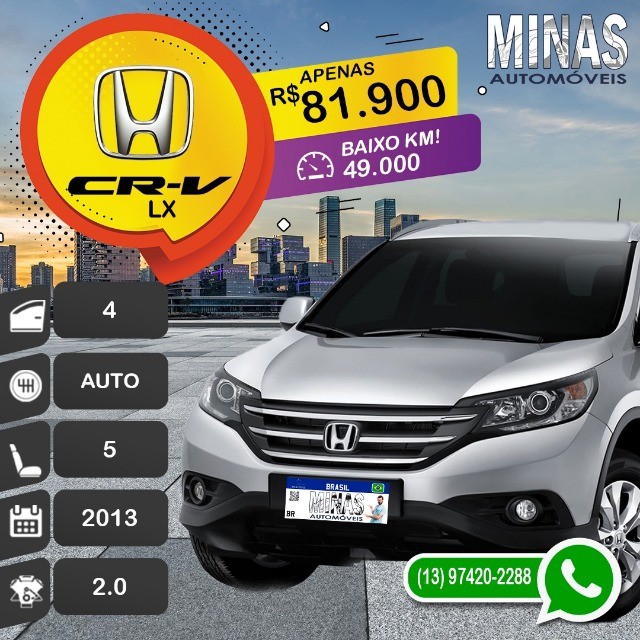 CRV LX 2.0 AT 2013 COMPLETO