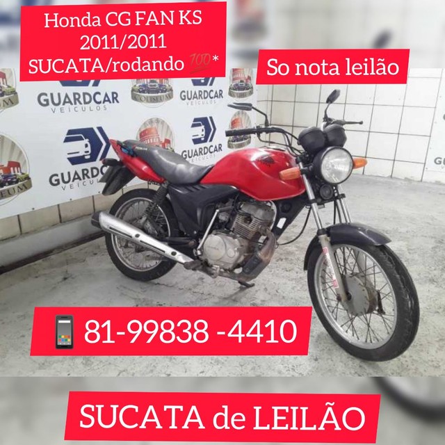 HONDA CG 125 FAN KS 2012   DE LEILÃO  FAVOR LEIA A DESCRIÇÃO