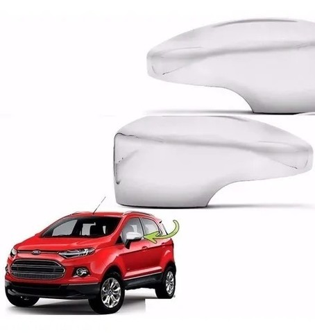 Par Capa Aplique Cromado Retrovisor Nova Ecosport 2013 à 2017 - Foto 2