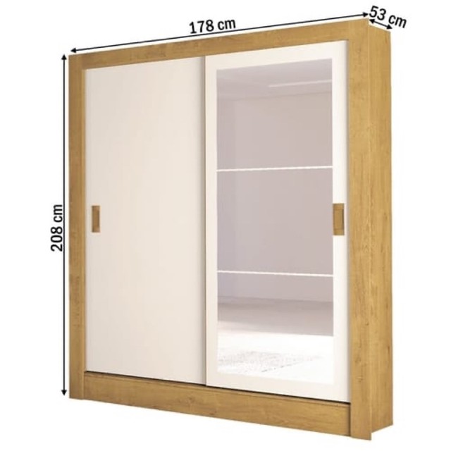 Guarda roupa solteiro 2 portas espelho Bavária - novo na caixa  - Foto 2