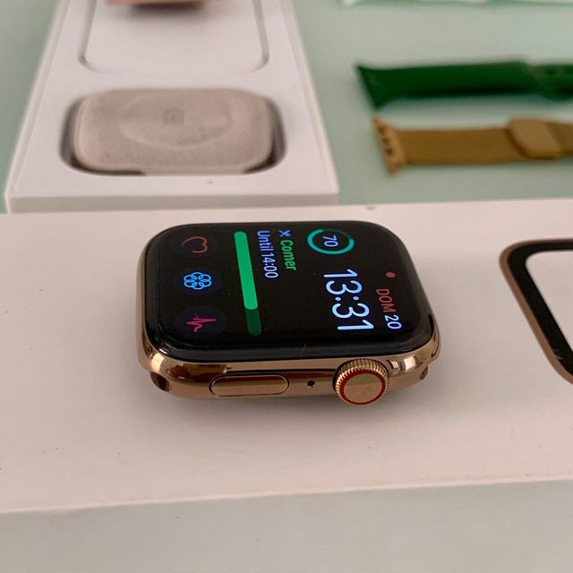 apple watch aço inoxidavel dourado
