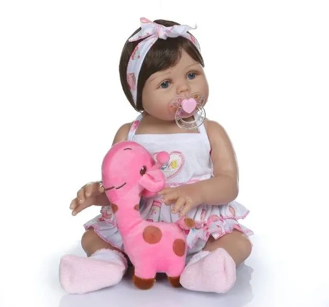 Boneca Bebê Reborn Menina Girafinha Pode Tomar Banho UniDoll 48cm :  : Brinquedos e Jogos