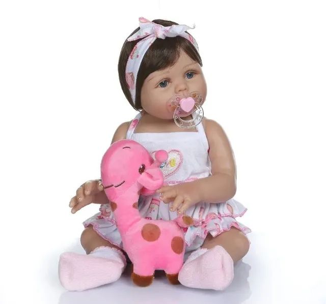 Brastoy Bebê Reborn Boneca Menina Silicone Original Girafinha Olhos  Castanhos 48cm : : Brinquedos e Jogos