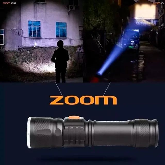 Mini Lanterna LED Zoom USB Recarregável - Foto 3