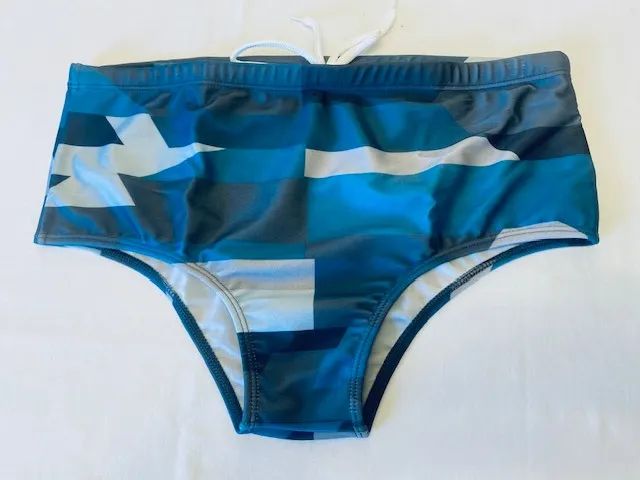 Sunga Masculina Desenhos Geométricos em Azul Tam GG
