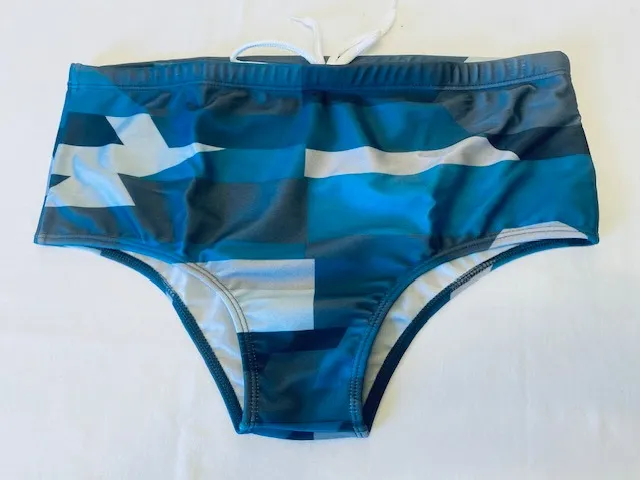 Sunga Masculina Desenhos Geométricos em Azul Tam GG