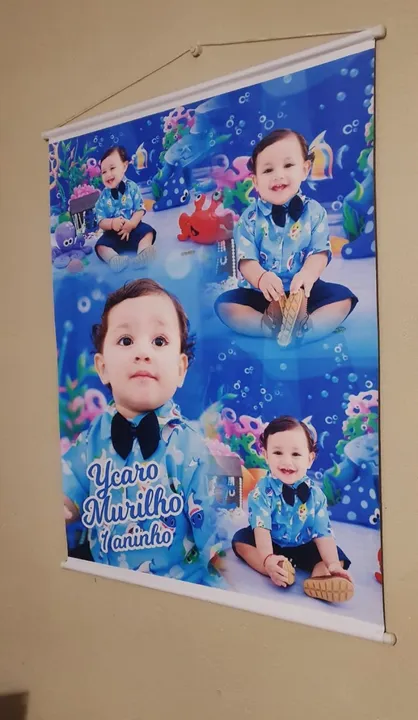 Painel personalizado com a foto do bebê banner lona de aniversário