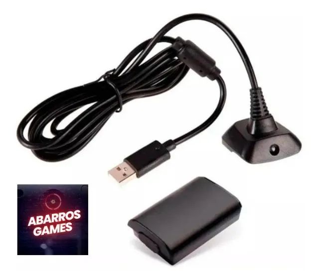 Cabo Carregador + Bateria Controle Xbox 360 - Foto 2