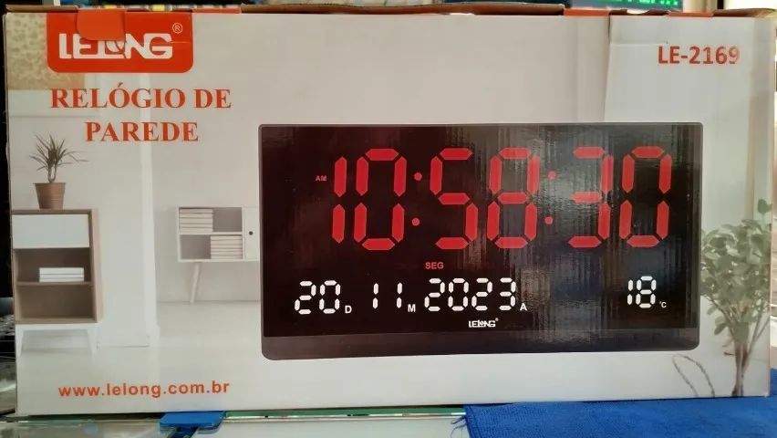 Relógio de parede led Branco ou Vermelho com branco Fosco (Distribuidor Jk Eletrônicos) - Foto 5
