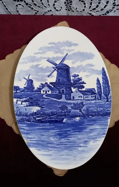 Antiga Placa Delft De Porcelana Alema De Parede - I I - Foto 3