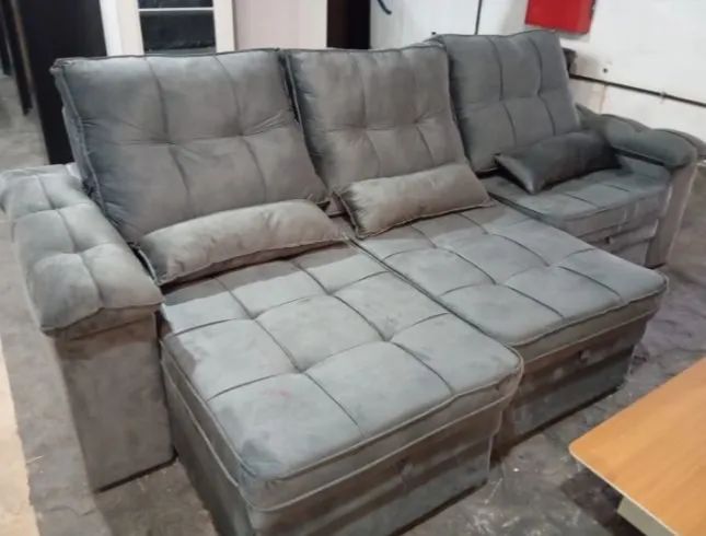 Sofá retratil reclinável cinza  ( pronto entrega ) 