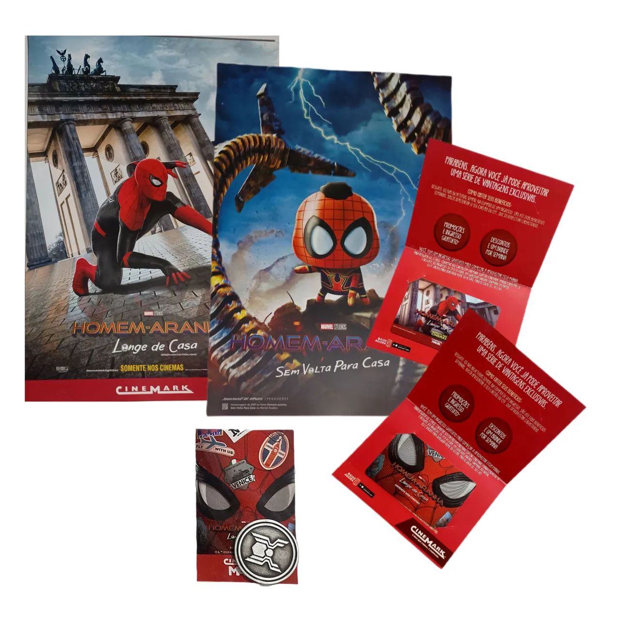 kit cartão moeda poster homem aranha raro cinemark club marvel disney spiderman nerd geek