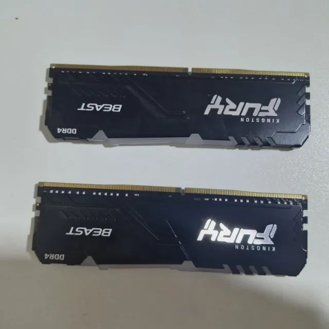 Memória Kingston Fury Beast, RGB, 16GB (2x8GB), 3200MHz, DDR4, CL16, Preto - Foto 2