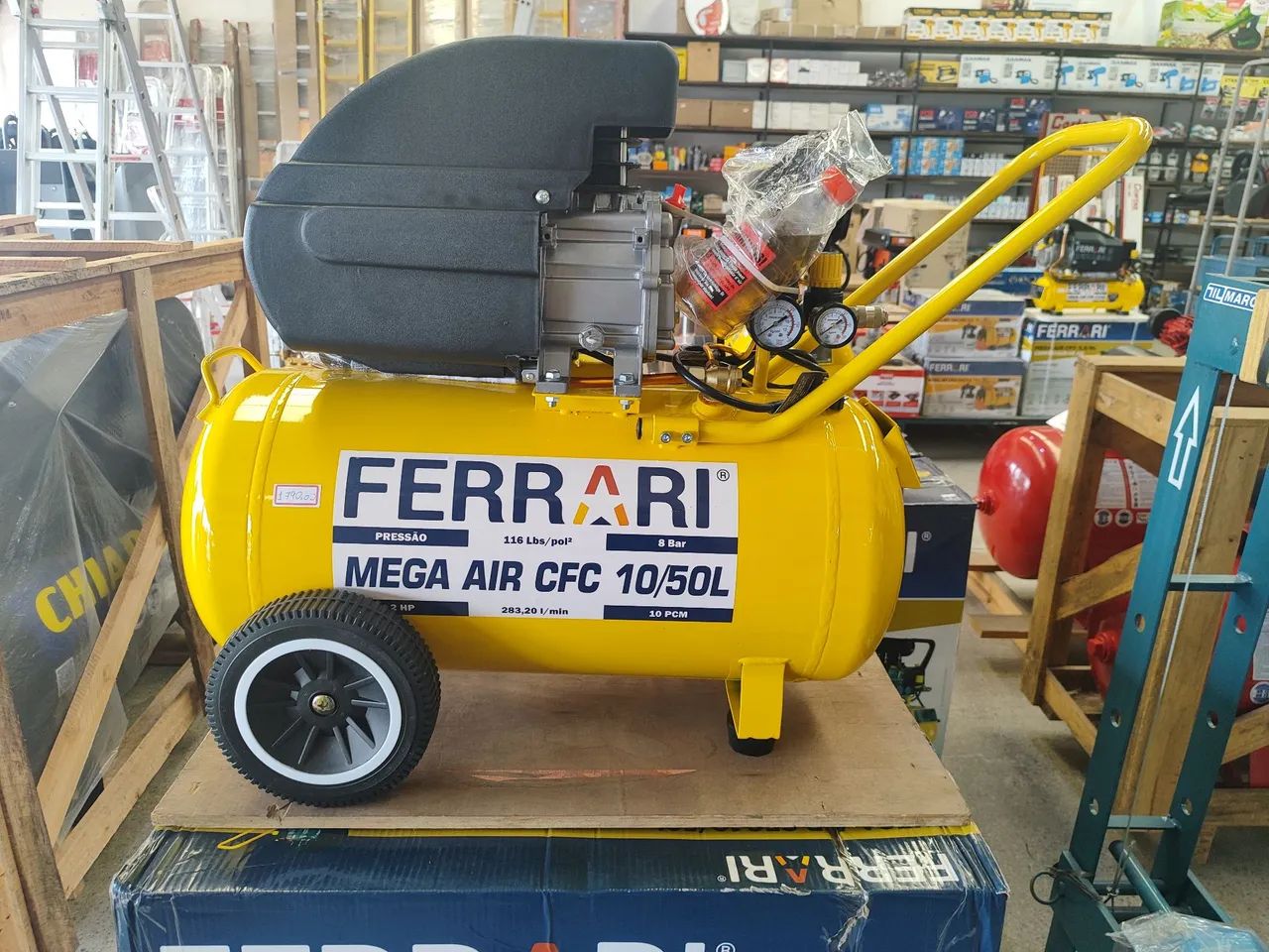 Compressor de ar 50 litros 2hp 116libras Ferrari 10 x sem juros 