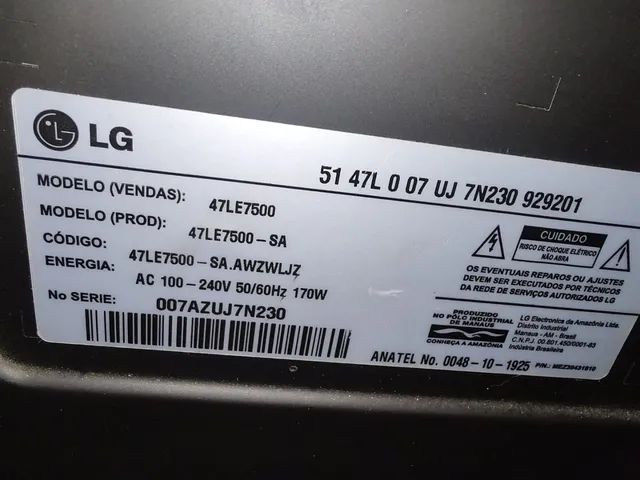 Tv 47LE7500 com conversor espetáculo de imagem,entradas tem mal contato - Foto 2