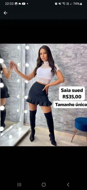 Short Paetê Rosa - Foto 5