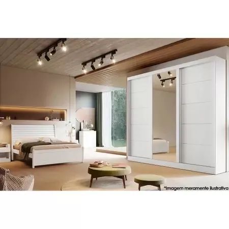 Guarda Roupa Bianchi 3 Portas com Espelho p65 - Foto 3