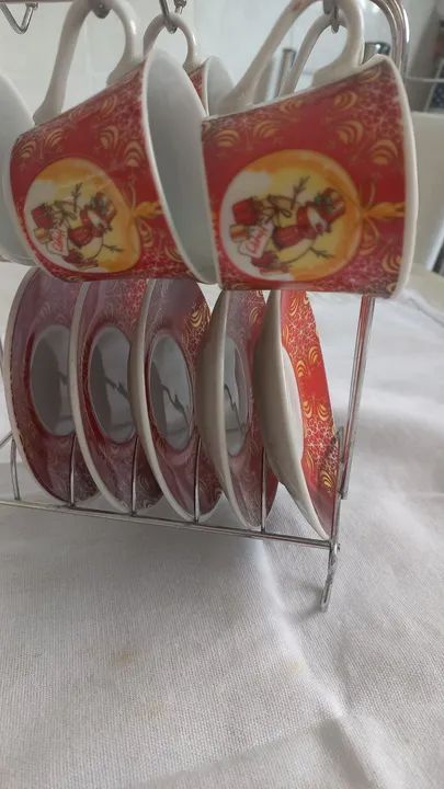 Jogo de xícara de chá, com pires e suporte  - Foto 2