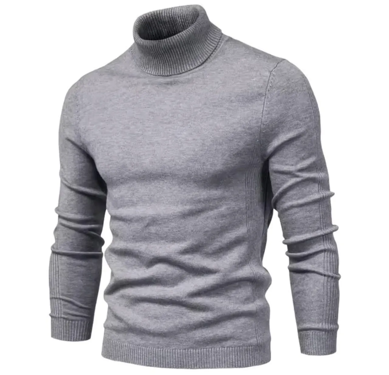 Suéter gola alta cinza masculino - Estado de novo