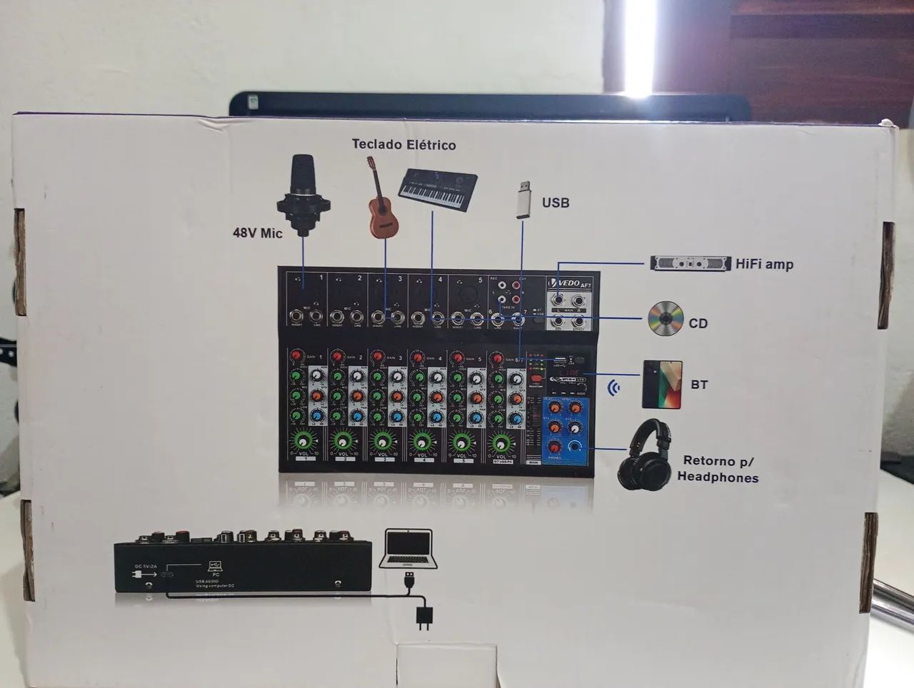 Mesa de som 7 canais - Aparelhos de Som - Nova Esperança