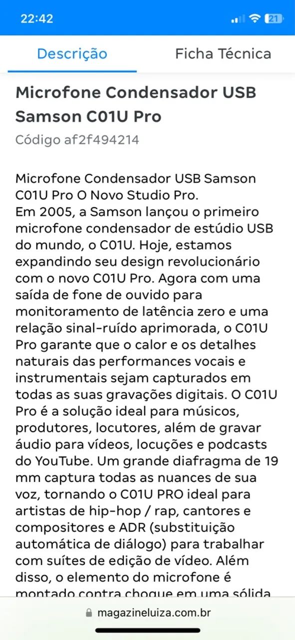 Microfone condensador profissional - Foto 4