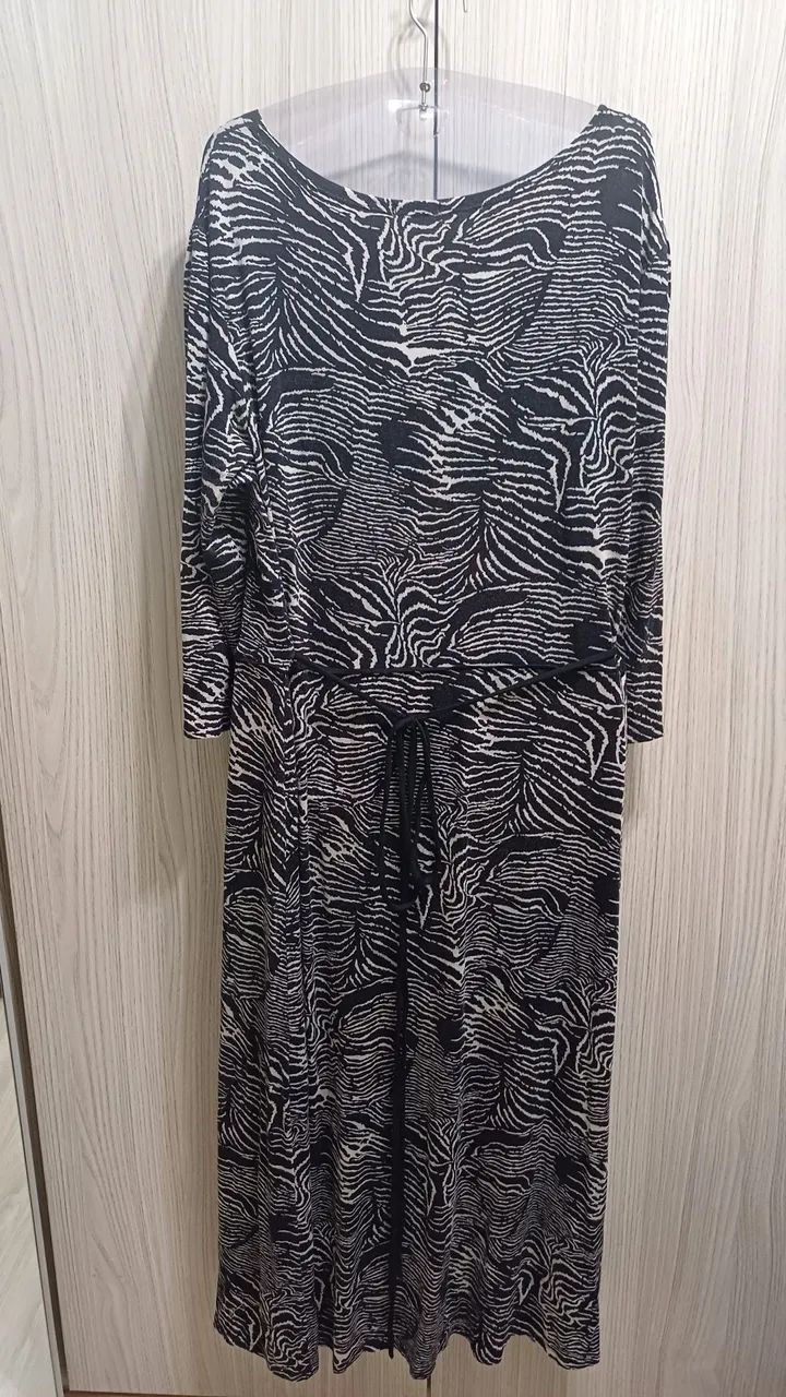 Vestido G longo Zebra Preto e Branco - Foto 4