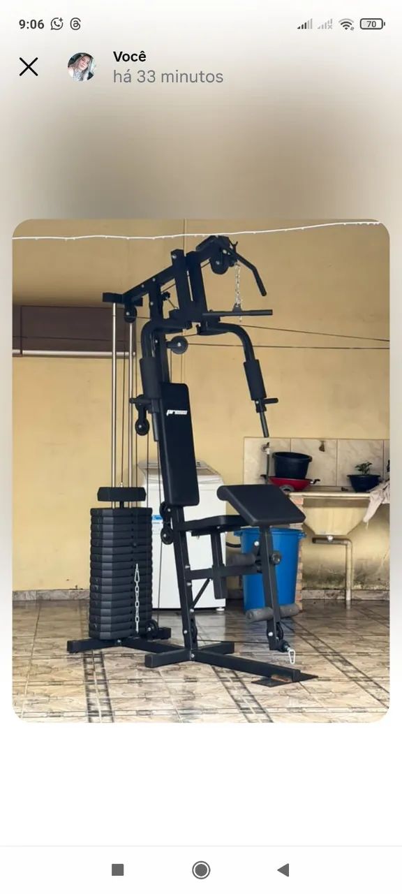 Aparelho Ginástica 85kg Cor Estrutura Cinza Cor Do Estofamento preto. - Foto 2