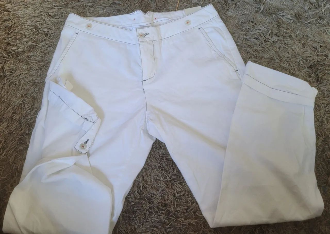 Calça branca casual da Richards - Foto 2