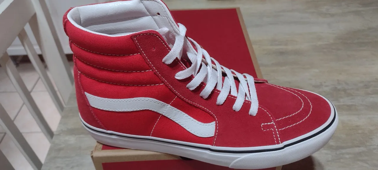 Tênis Vans Sk8 Hi Racing Red True White N°41 Novo e Original