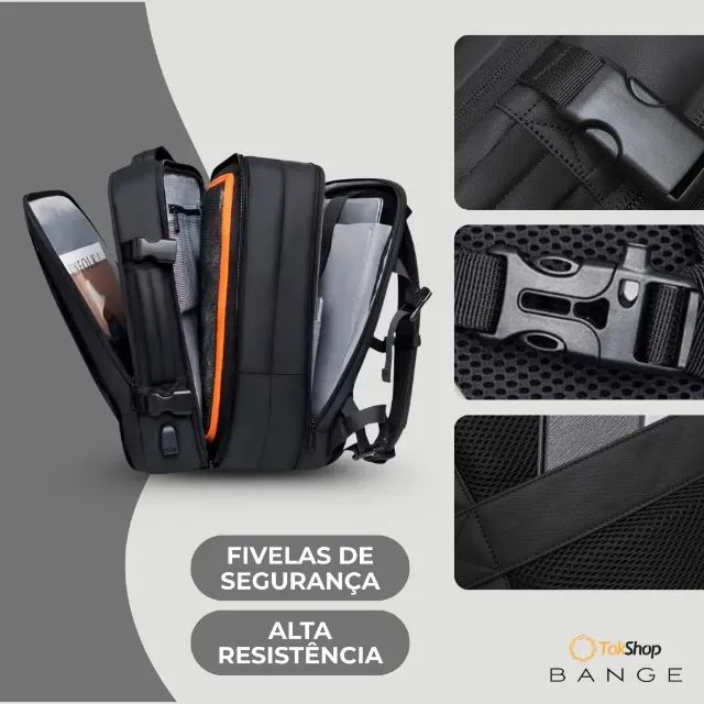 Mochila Bange Notebook Impermeável 15,6 Tecido Resistente Reforçada 37 Litros - Foto 2
