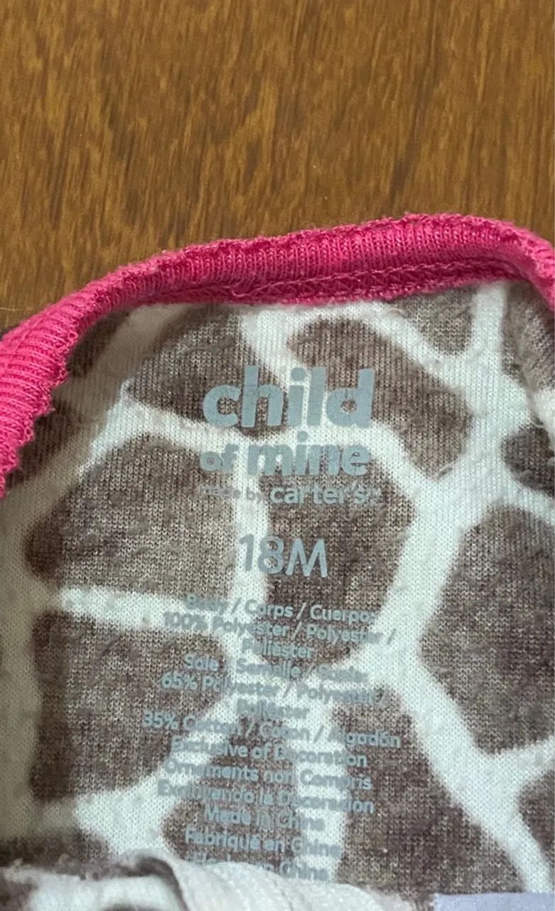 Macacão Girafa carters Bebe menina 18m em fleece com pezinho - Foto 4