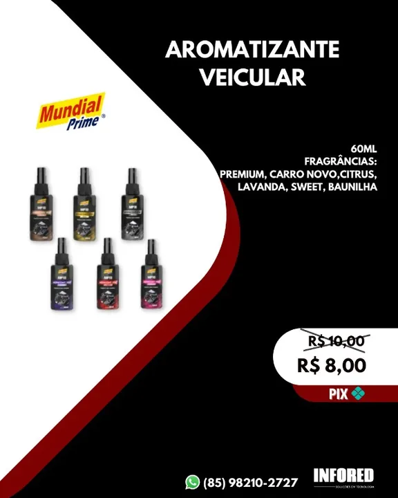 Aromatizante veicular cheirinho perfume automotivo
