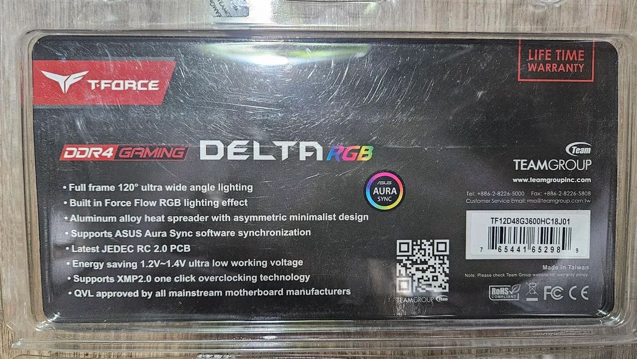 T-Force Delta RGB 16GB 3600MHz RAM Memory64396502370307121