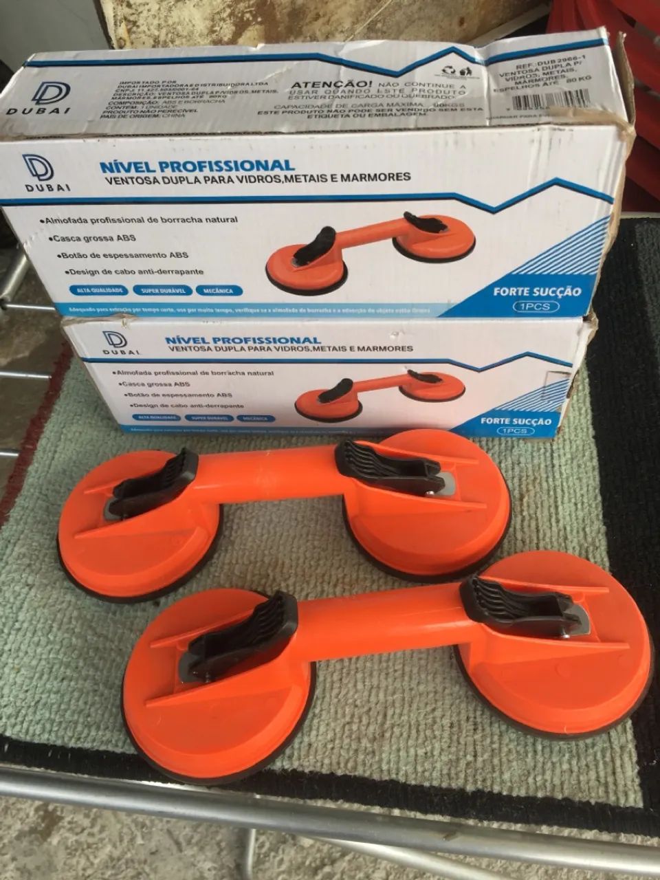 Ventosa Dupla Profissional para Vidros, Metais e Mármores - Foto 3