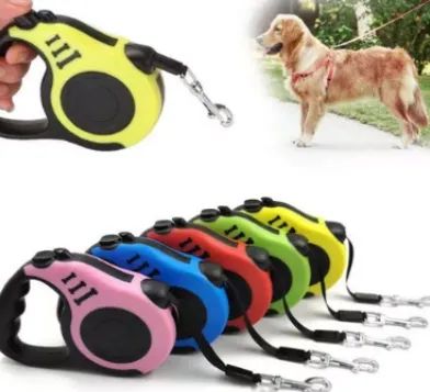 Guia Retrátil Com 5m Coleira Para Pet Cachorro Cães Gatos até 15Kg Trava Segurança Z657