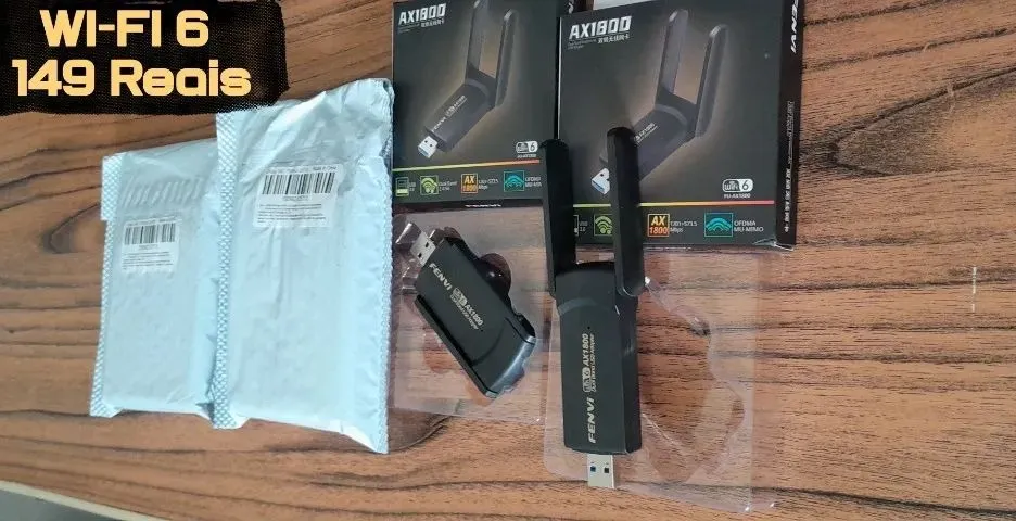 Adaptadores Wi-Fi 6g Fenvi-usb 1800 mbps, wi-fi 6g . 5g . 2.4g, usb 3.0. Vários preços