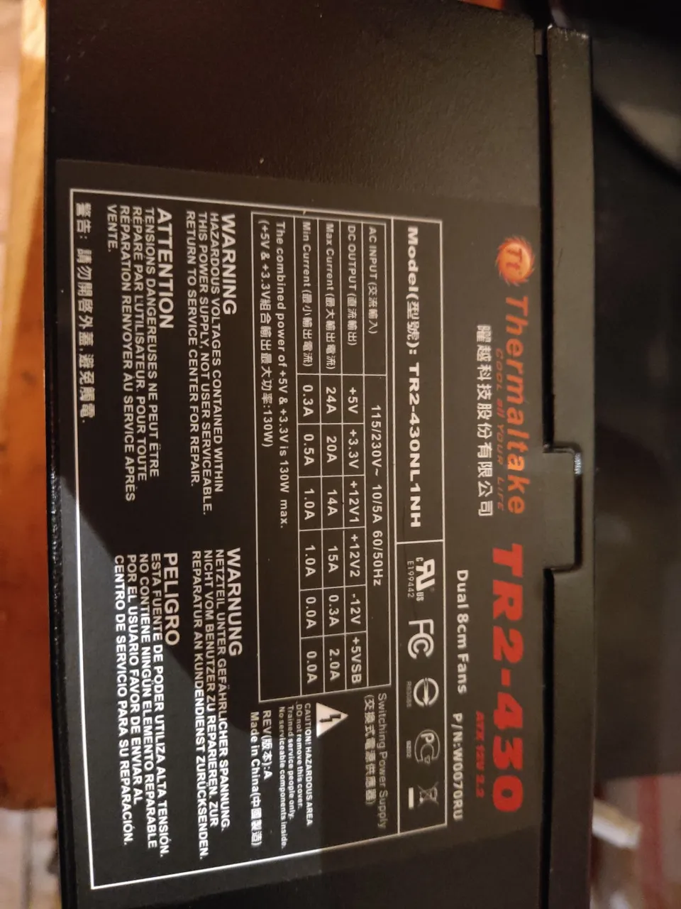 Fonte Thermaltake TR2-430W - Excelente Desempenho