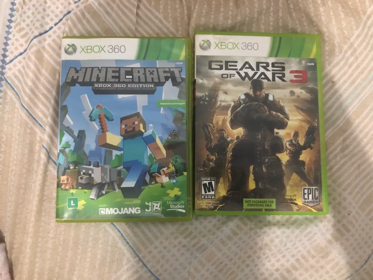Jogos Xbox 360: Minecraft e Gears of War 3 e Tomb Raider Lara croft