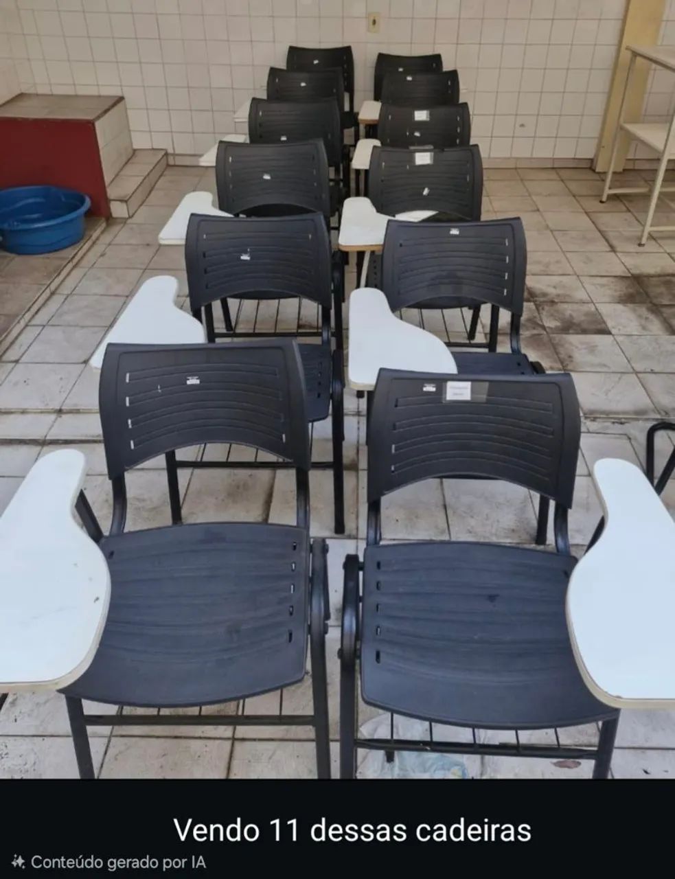  Cadeira unitária universitário /treinamento, com porta livros, Cor preto - Foto 4