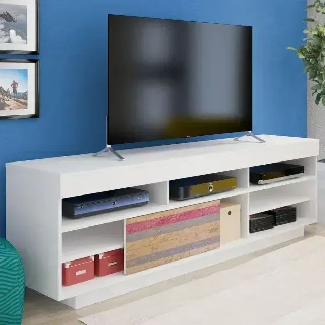 Promoção de Rack Treviso Branco com detalhes