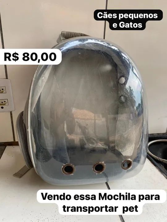 Mochila Pet Transparente para Cães e Gatos Pequenos