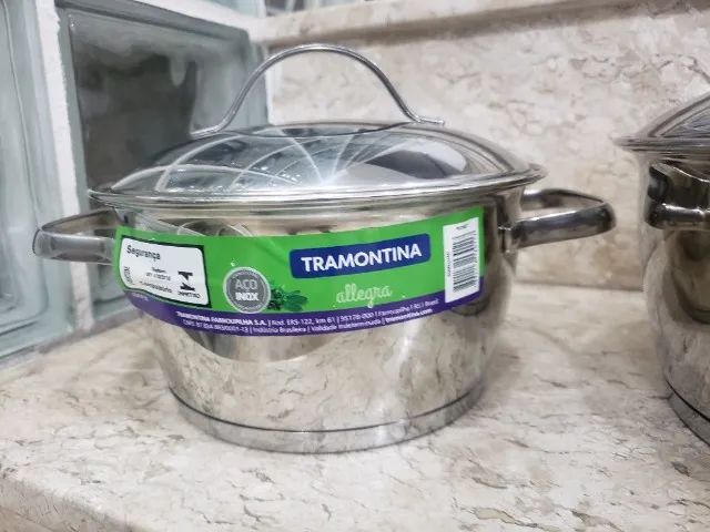 Caçarola Funda Inox 16cm - 1,5L Allegra Tramontina 62654/160 (3 unidades) - Foto 4