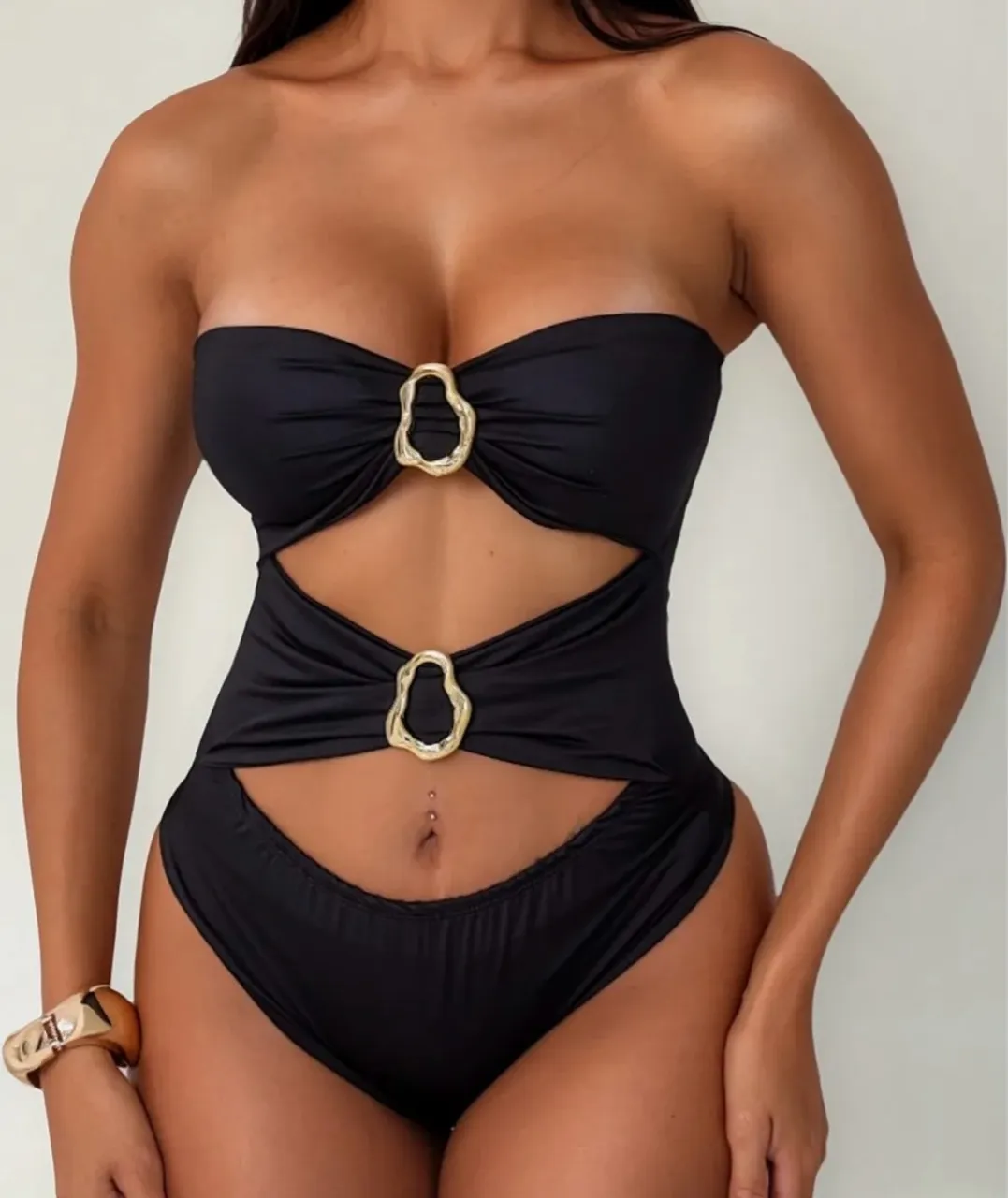 Body Maiô Preto Elegante 