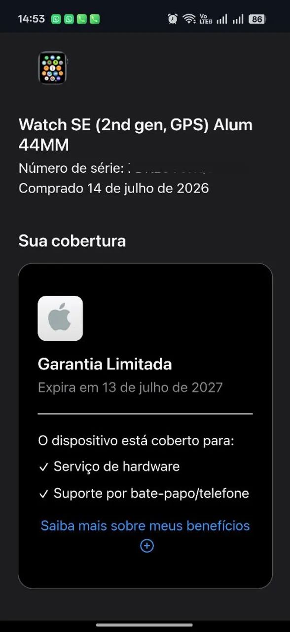 Apple Watch SE 2 44mm Novo passo cartão pego troca  - Foto 2
