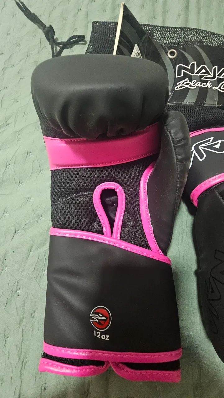 Kit de Boxe Naja Black Line 12oz - Semi Novo - Foto 3