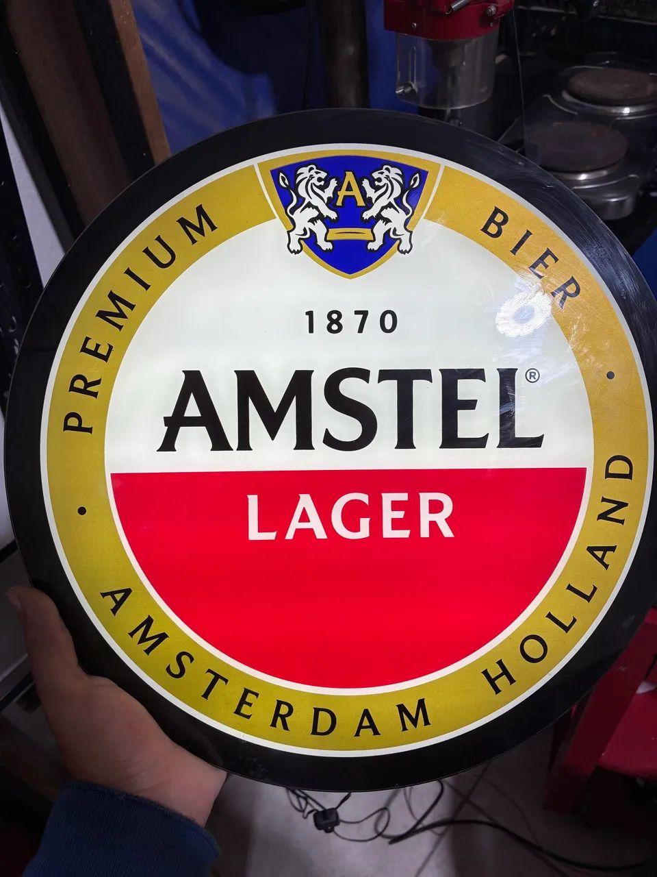 placa publicitária amstel 