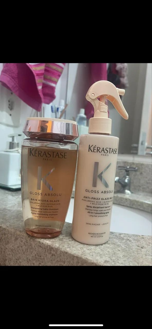 Kerastase Shampoo Condicionador e Leave In Gloss Absolu