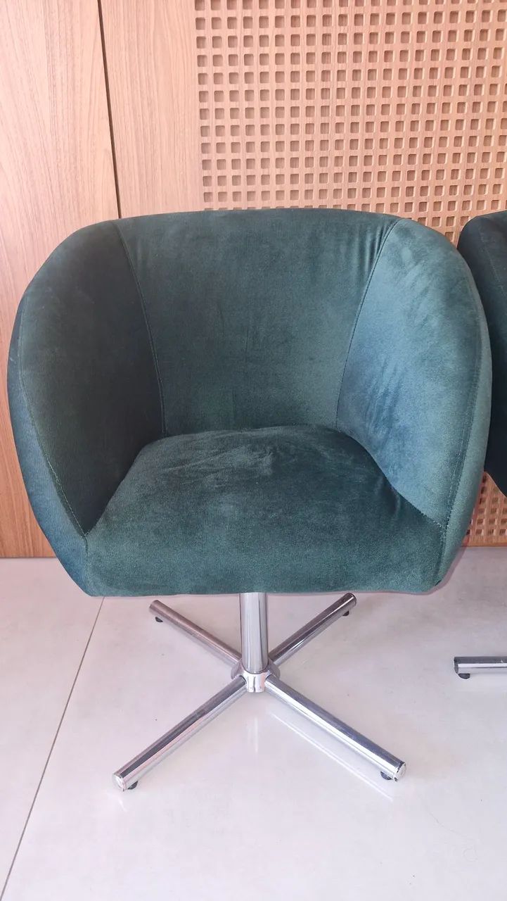 Poltronas Giratórias em tecido aveludado  - Foto 3